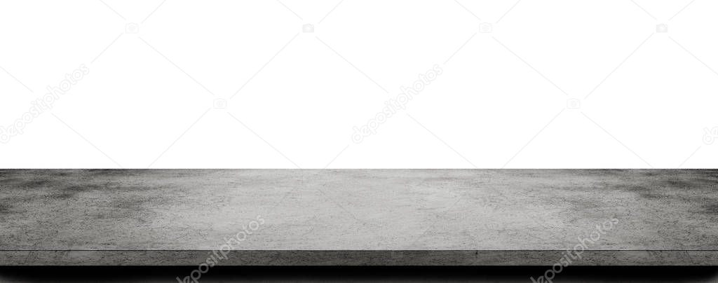 Gray plaster concrete shelf table grunge texture background for use display product.