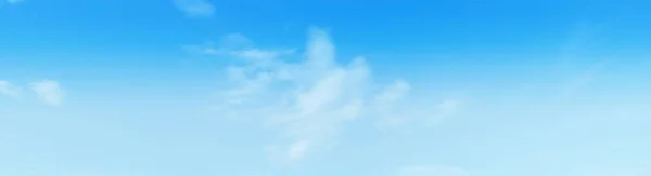 Panorama Beeld Van Prachtige Kleine Witte Wolken Met Blauwe Lucht — Stockfoto