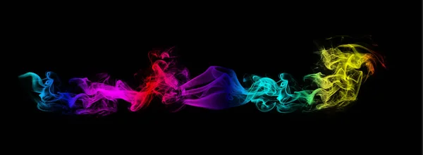 Absztrakt Kép Színes Füst Vagy Köd Fekete Háttérben — Stock Fotó