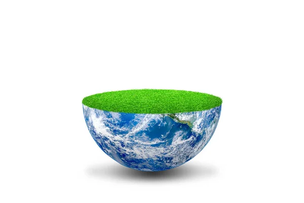 Ecology Environment Concept Green Grass Meadow Field Blue Planet Earth — 图库照片