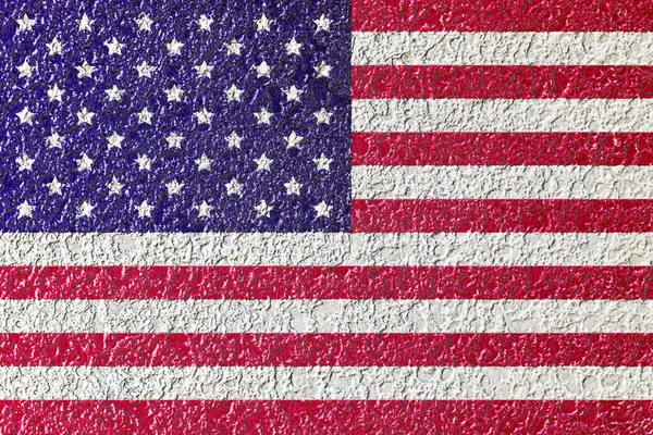 Abstract Image Usa Flag Roughful Color Cement Plaster Wall Texture — стокове фото