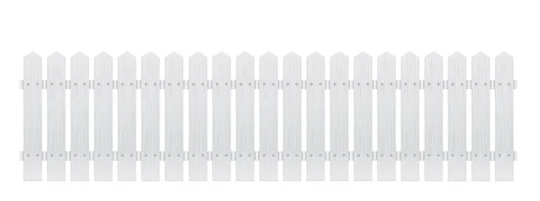 白色的长木制围栏 白色背景隔离 — 图库照片