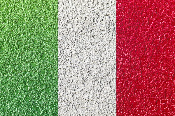 Abstraktes Bild Von Italien Flagge Auf Rauen Bunten Zementputz Wand — Stockfoto
