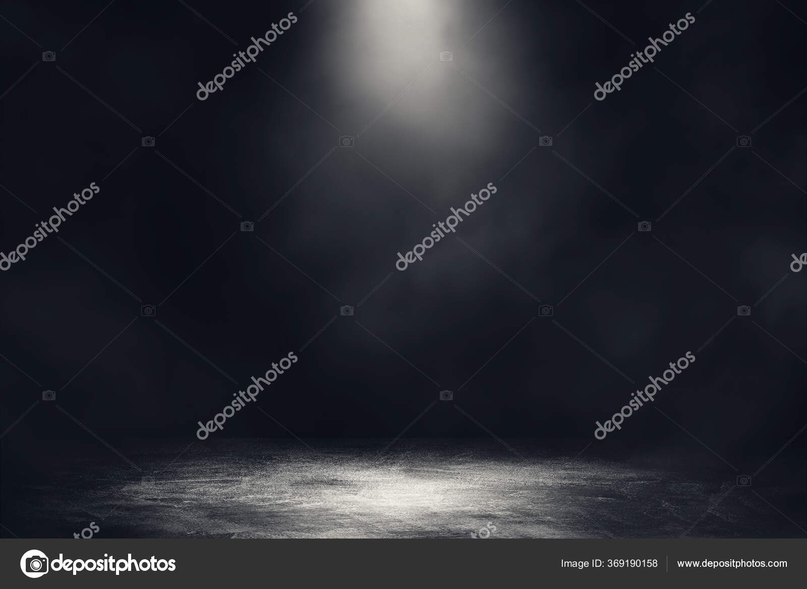 Empty Space Studio Dark Room Spot Lighting Fog Black Background Stock ...