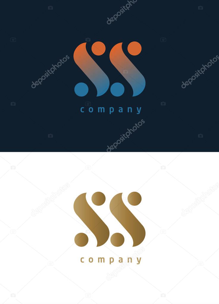 Letters S S, S&S logo icon vector template.