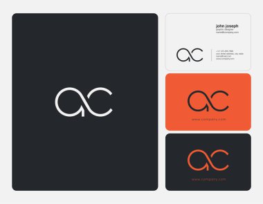 Harfler A C, A ve C ortak logo simge kartvizit vektör şablonu ile.