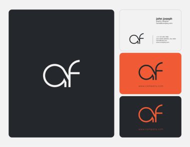 Harfler A F, A ve F ortak logo simge kartvizit vektör şablonu ile.