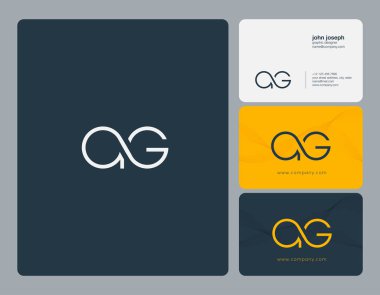 Harfler A G, A ve G ortak logo simge kartvizit vektör şablonu ile.