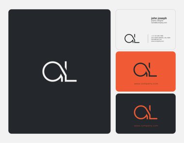 Harfler A L, A ve m ortak logo simge kartvizit vektör şablonu ile.