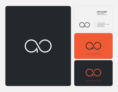 Harfler A O, A ve O ortak logo simge kartvizit vektör şablonu ile.