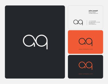 Harfler A Q, A ve Q ortak logo simge kartvizit vektör şablonu ile.