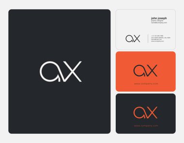Harfler A X, A ve X ortak logo simge kartvizit vektör şablonu ile.