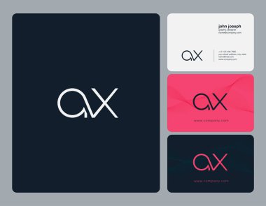 Harfler A X, A ve X ortak logo simge kartvizit vektör şablonu ile.