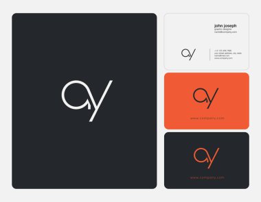 Harfler A Y, A ve Y ortak logo simge kartvizit vektör şablonu ile.