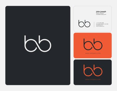 BB harf logo simge kartvizit vektör şablonu ile ortak.