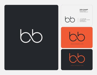 BB letters  joint logo icon with business card vector template. clipart