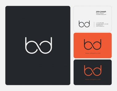 BD harf logo simge kartvizit vektör şablonu ile ortak.