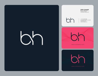 BH harf logo simge kartvizit vektör şablonu ile ortak.