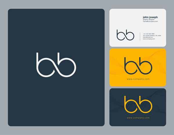 BB letters  joint logo icon with business card vector template.