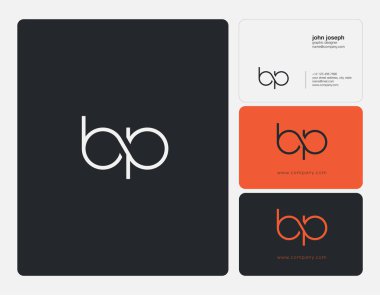 Bp letters  joint logo icon with business card vector template. clipart