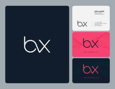 BX harf logo simge kartvizit vektör şablonu ile ortak.
