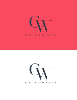 ortak Cw harfler illüstrasyon vektör 