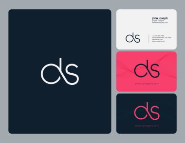 Ortak Ds harf Logo, kartvizit şablonu, vektör