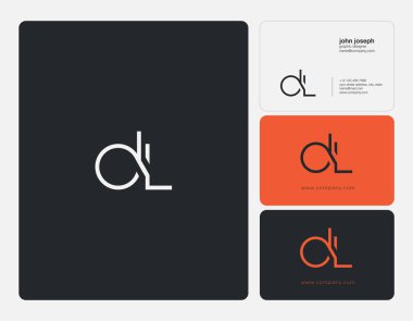 Ortak Dl harf Logo, kartvizit şablonu, vektör