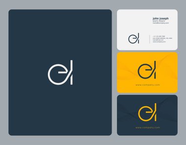 Ortak El harf Logo, kartvizit şablonu, vektör