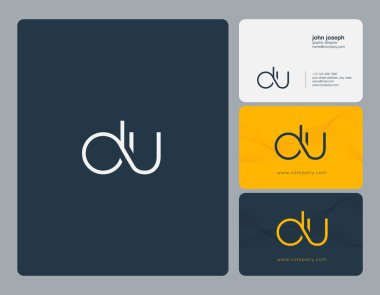 Ortak Du harf Logo, kartvizit şablonu, vektör