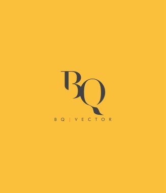 Ortak Bq harf Logo, kartvizit şablonu, vektör