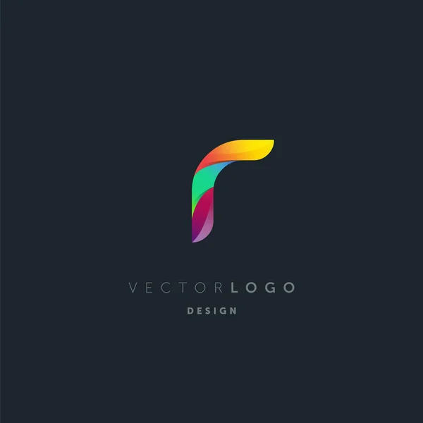 Logo Dégradé Sur Fond Noir — Image vectorielle