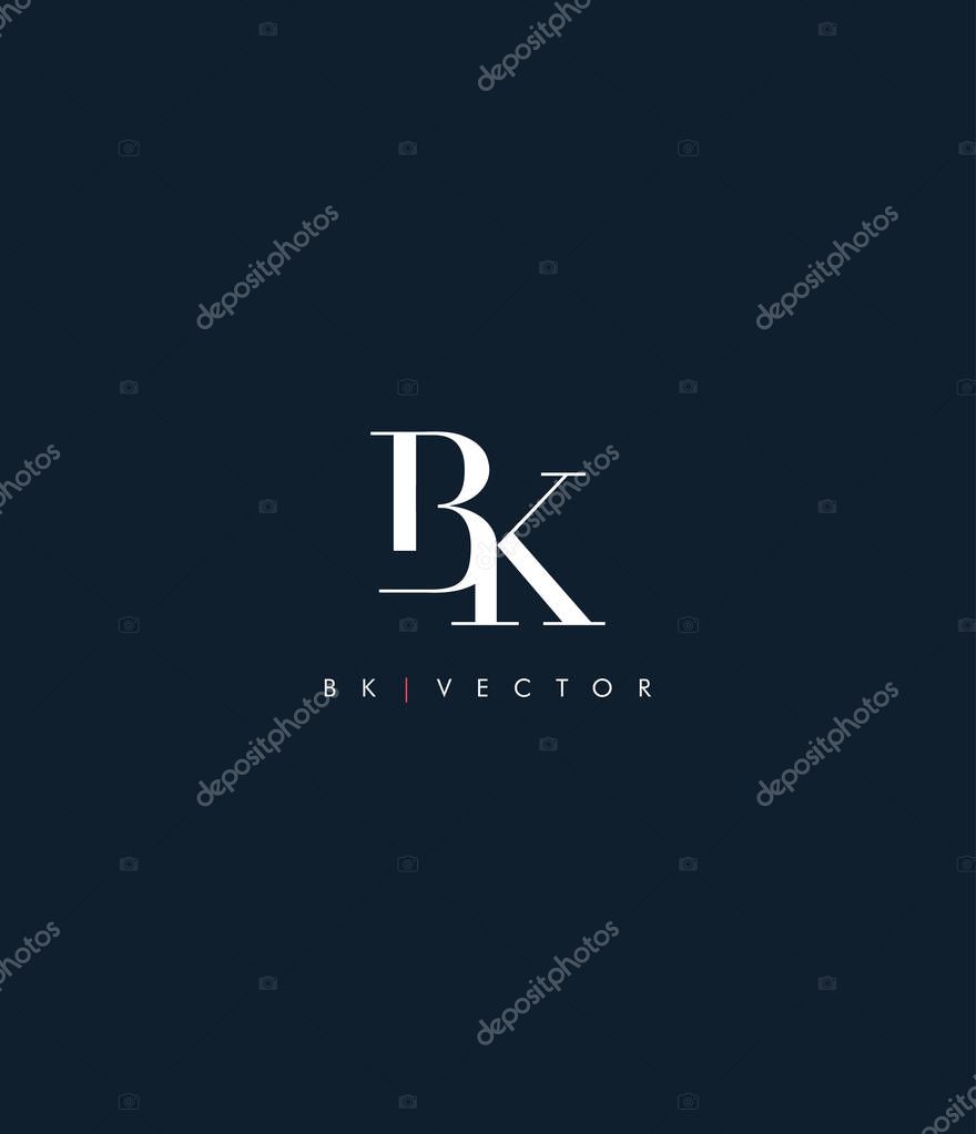 Joint Bk Letters Logo, Business Card Template, Vector