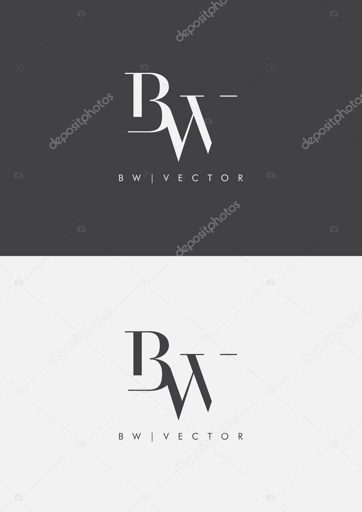 Joint Bw Letters Logo, Business Card Template, Vector