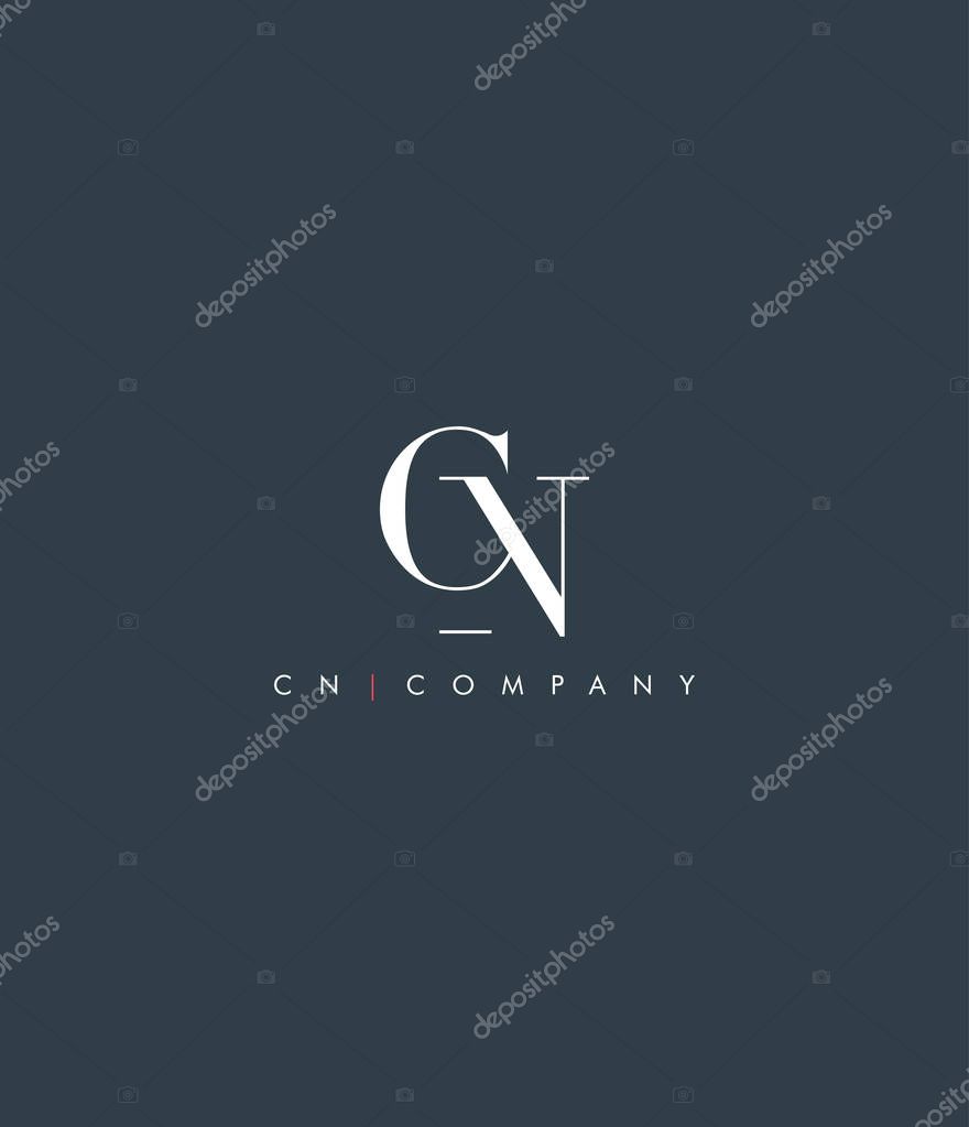 Logo joint Cn for Business Card Template, Vector