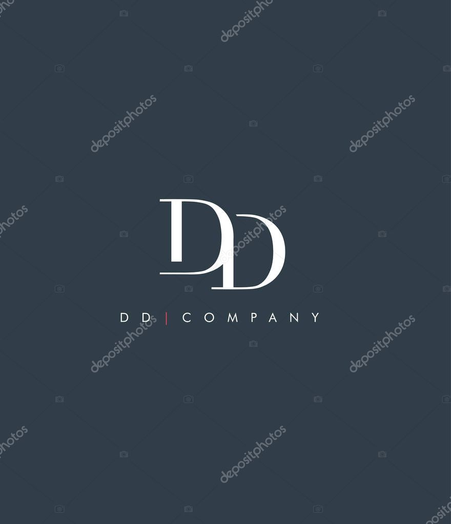 Joint Dd Letters Logo, Business Card Template, Vector