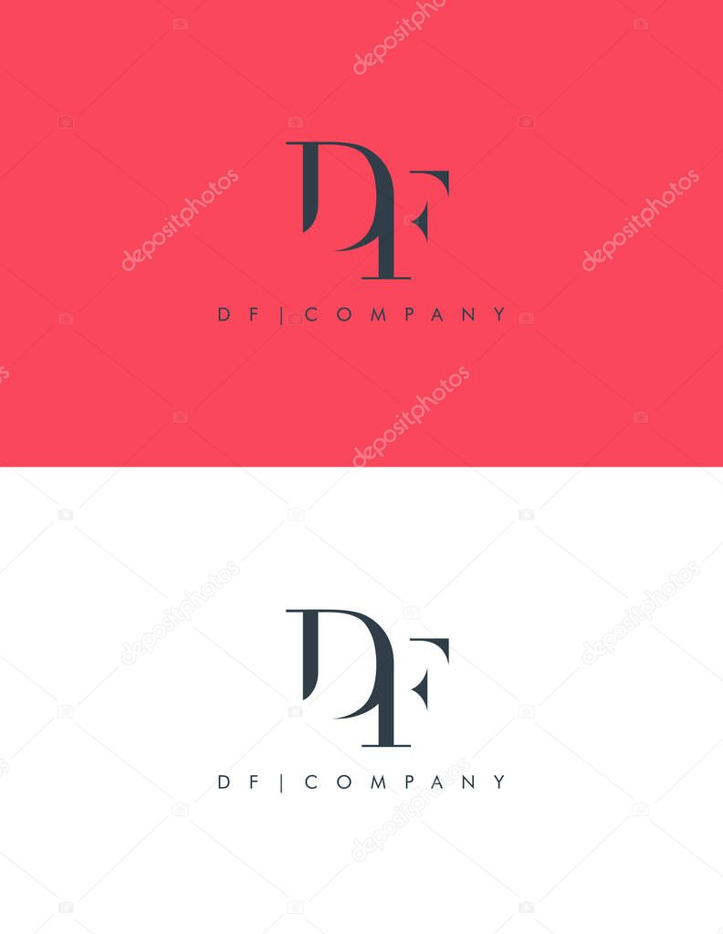 Joint Df Letters Logo, Business Card Template, Vector