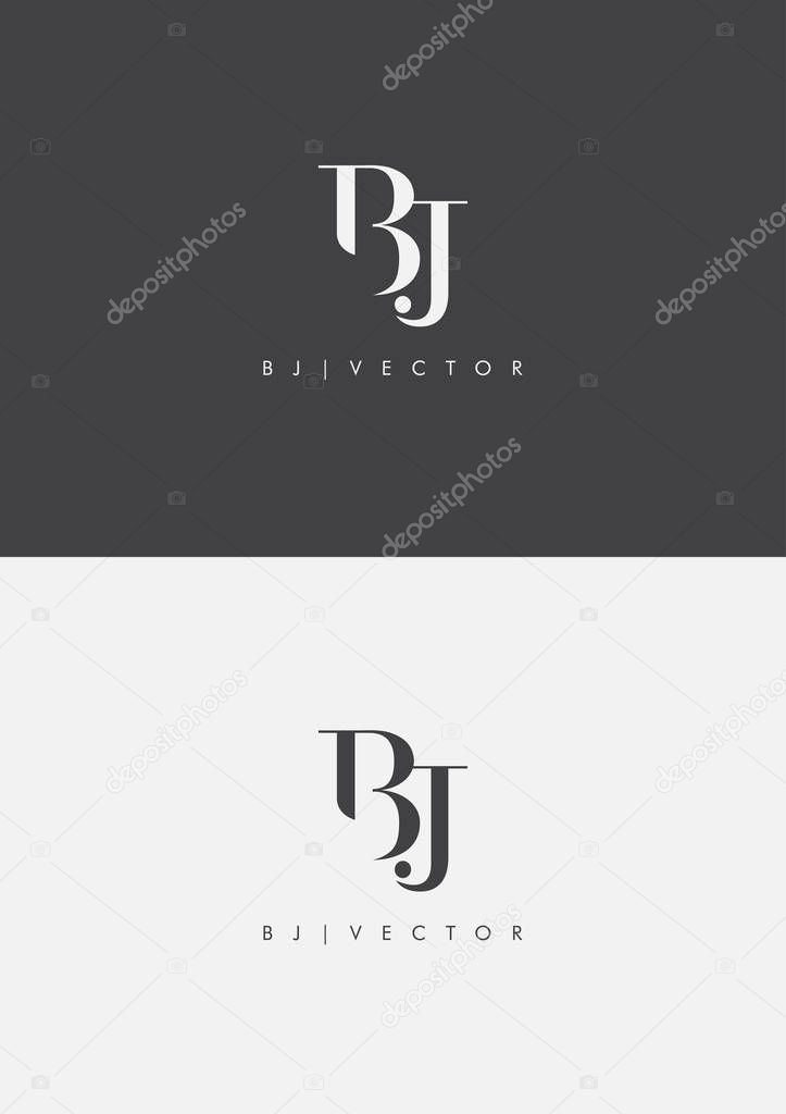 Joint Bj Letters Logo, Business Card Template, Vector