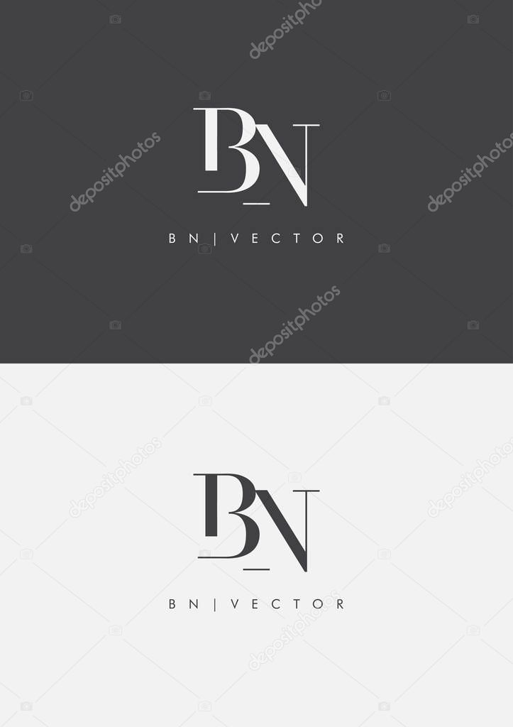 Joint Bn Letters Logo, Business Card Template, Vector