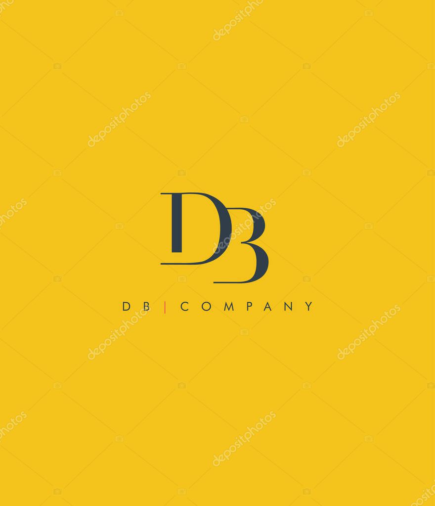 Joint Db Letters Logo, Business Card Template, Vector