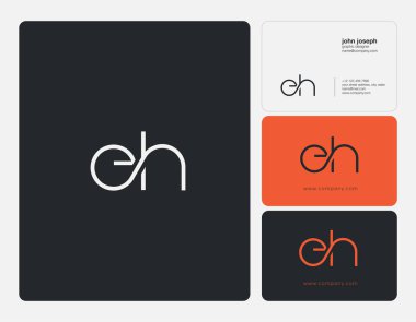 Ha ortak harf Logo, kartvizit şablonu, vektör