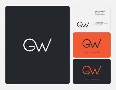 ortak Gw harfler illüstrasyon vektör 