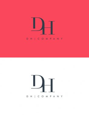 Ortak Dh harf Logo, kartvizit şablonu, vektör