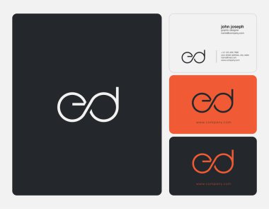 Ortak Ed Logo, kartvizit şablonu, vektör mektuplar