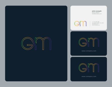 logo ortak Gm için kartvizit şablonu, vektör