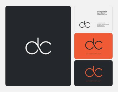 Ortak Dc harf Logo, kartvizit şablonu, vektör