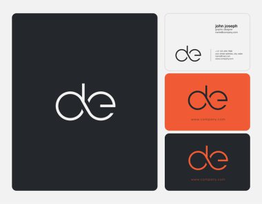 Ortak De harf Logo, kartvizit şablonu, vektör