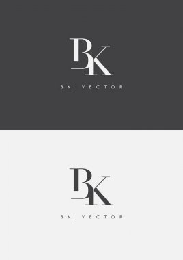 Ortak Bk harf Logo, kartvizit şablonu, vektör
