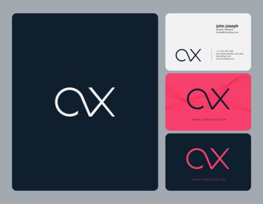 ortak Cx harfler illüstrasyon vektör 