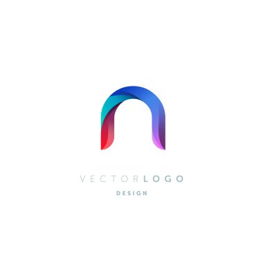 Beyaz arka plan üzerinde logo degrade N